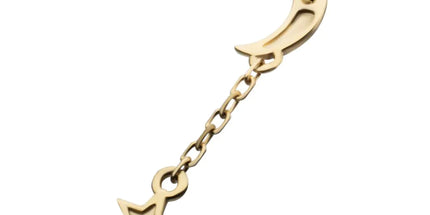 Invictus 14Kt Yellow Gold M0.8 Internally Threaded Crescent Moon Top with Dangle Star