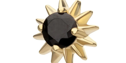 Invictus 14Kt Yellow Gold Threadless Spike Edge Prong Set Round Gem Top