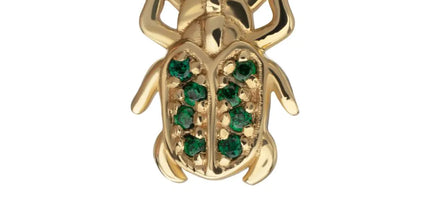 Invictus 14Kt Yellow Gold Threadless Paved Gem Beetle Guardian Top