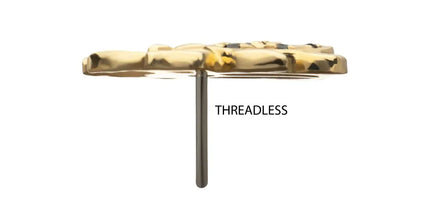 Invictus 14Kt Yellow Gold Threadless Paved Gem Beetle Guardian Top