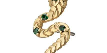 Invictus 14Kt Yellow Gold Threadless Prong Set Gem Serpent Path Top