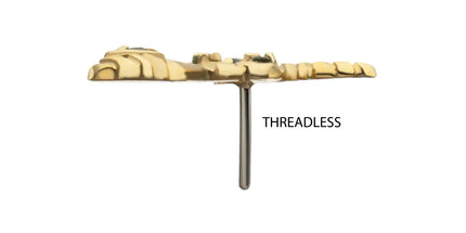 Invictus 14Kt Yellow Gold Threadless Prong Set Gem Serpent Path Top