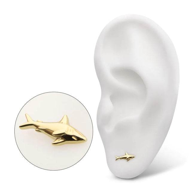 Invictus 14Kt Yellow Gold Threadless 2D Shark Top