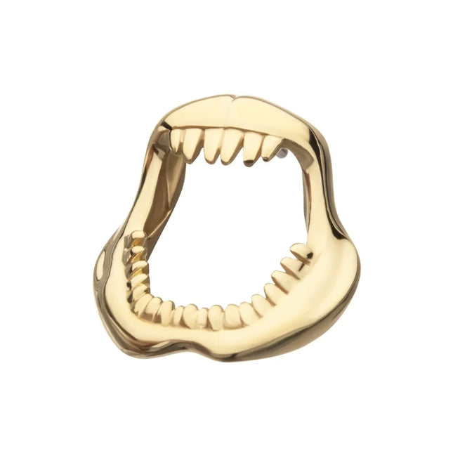 Invictus 14kt Yellow Gold Threadless Casted Shark Jaws Top