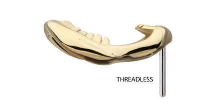 Invictus 14kt Yellow Gold Threadless Casted Shark Jaws Top