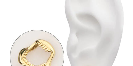 Invictus 14kt Yellow Gold Threadless Casted Shark Jaws Top