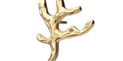 Invictus 14Kt Yellow Gold Threadless Coral Branch Top