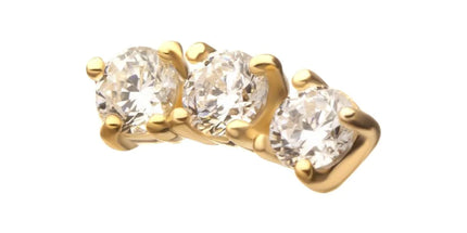 Invictus 14Kt Gold Threadless Centered Gem Curved Cluster Top