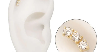 Invictus 14Kt Gold Threadless Centered Gem Curved Cluster Top