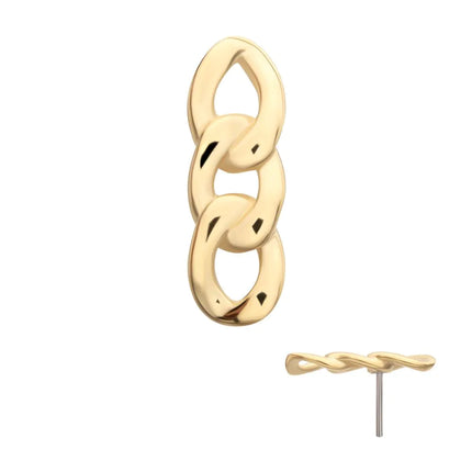 Invictus 14Kt Yellow Gold Threadless 3-Link Chain Top