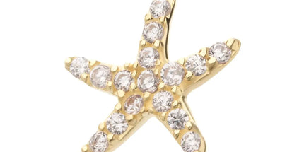 Invictus 14Kt Yellow Gold Threadless Pave Gem Starfish Top