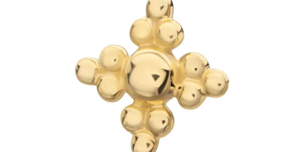 Invictus 14Kt Yellow Gold Threadless Tri-bead Flower Top