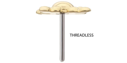 Invictus 14Kt Yellow Gold Threadless Tri-bead Flower Top