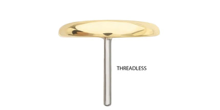 Invictus 14Kt Gold Threadless Pave CZ Gem Crescent Moon Top