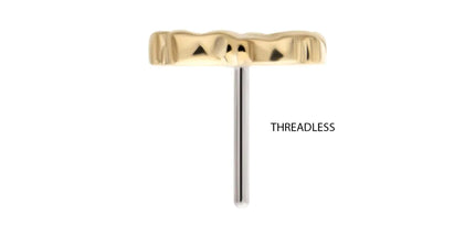 Invictus 14Kt Gold Threadless 4 Leaf Clover with Prong Gem Accents Top