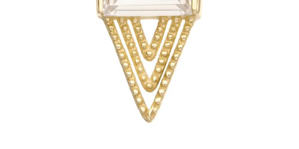 Invictus 14Kt Gold Threadless Triangular Baguette Gem Top