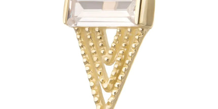 Invictus 14Kt Gold Threadless Triangular Baguette Gem Top