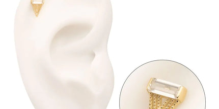 Invictus 14Kt Gold Threadless Triangular Baguette Gem Top