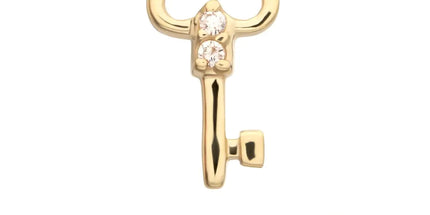 Invictus 14Kt Yellow Gold Threadless Precision-shaped Key Top with Prong Set CZ Gem
