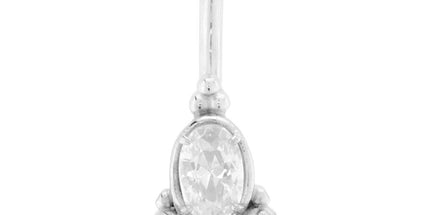 Steel Jewelled Bead Cluster Navel in Silver and Gold colours