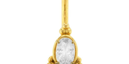 Steel Jewelled Bead Cluster Navel in Silver and Gold colours