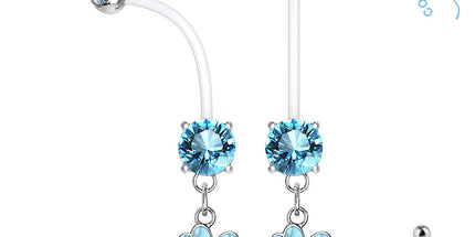 Bio Flex Double Jewelled Baby Feet Navel Pink