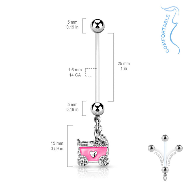 Bio Flex Pram Navel Pink