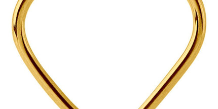 Bright Gold Annealed Heart Continuous Ring
