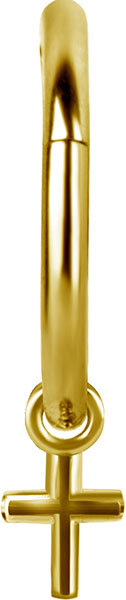 Bright Gold Hinged Segment Ring Cross Charm