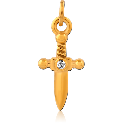 Gold Plated Dager Charm with jewel