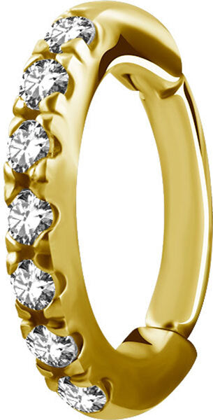 Bright Gold Oval Jewelled Hinged Rook Ring