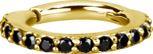 Bright Gold Jewelled Hinged Segment Ring