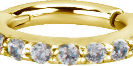 Bright Gold Jewelled Hinged Segment Ring