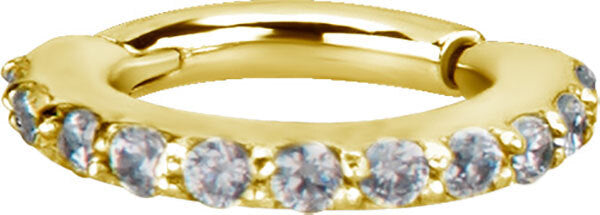 Bright Gold Jewelled Hinged Segment Ring