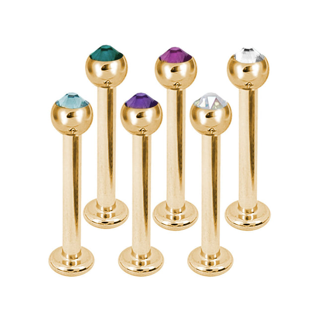 Bright Gold Micro Jewelled Labret