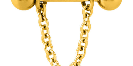 Chain Nipple Barbell - Available in Gold, Rose Gold, Black & Silver