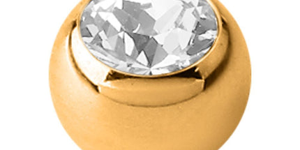 Bright Gold Screw on Jewelled Balls