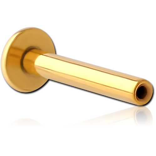 Gold PVD coated surgical steel threadless labret pin