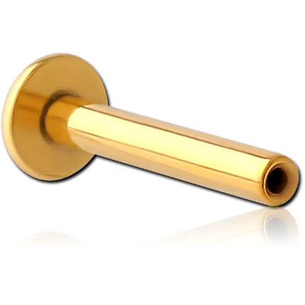 Gold PVD coated surgical steel threadless labret pin