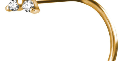Bright Gold PVD Prong Set Trinity Nose Stud