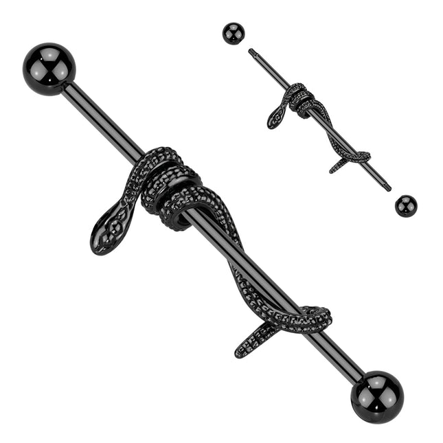 Industrial Barbell with Snake Wrapped Bar