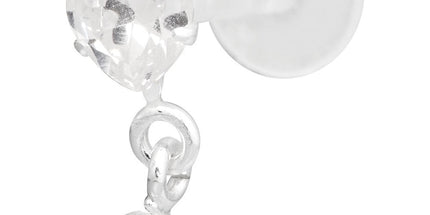 Bioplast Crystal Hanging Heart Tragus Labret