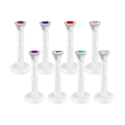 Bioplast Jewelled Clear Stem Labrets
