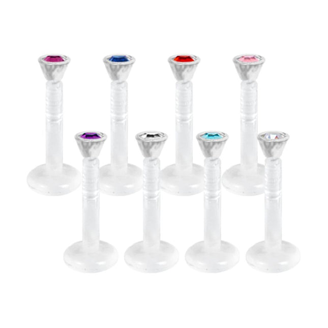 Bioplast Jewelled Clear Stem Labrets