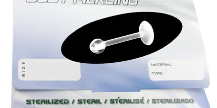 Pre Sterilized Bioplast Labret with Clear Ball