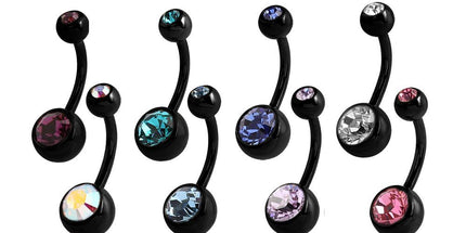 Black Steel Double Jewelled Banana