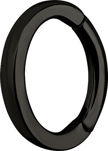 Black Steel Oval Hinged Rook Ring