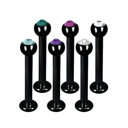 Black Steel Micro Jewelled Labret