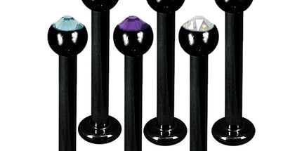 Black Steel Micro Jewelled Labret