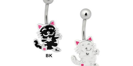 Steel Basicline Cartoon Style Cat Navel Bananabell